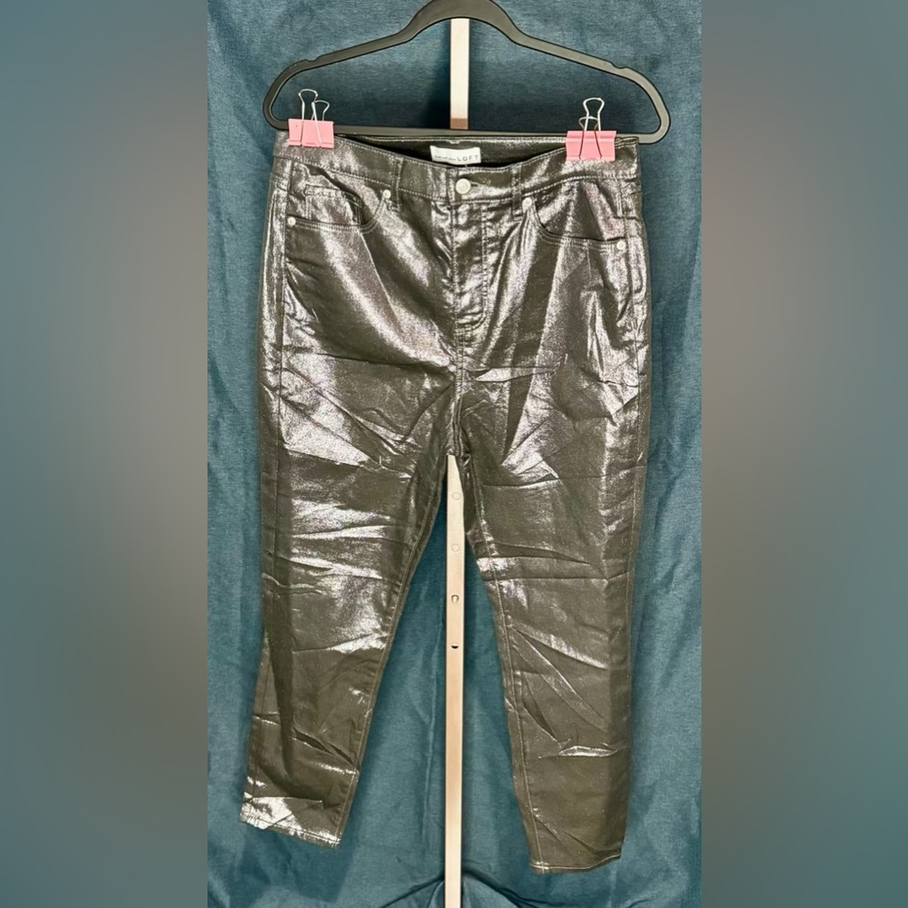 Loft Size 30 waist Casual Metallic Silver Womens casual Pants